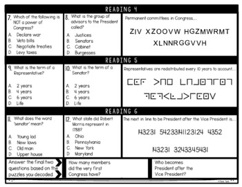 Legislative Branch Reading Comprehension and Puzzle Escape Room - Image 3