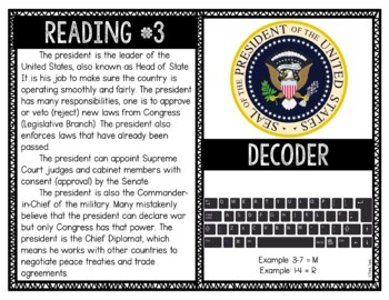 Executive Branch Reading Comprehension and Puzzle Escape Room - Image 4