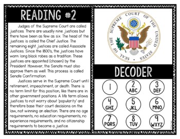 Supreme Court Reading Comprehension and Puzzle Escape Room - Judicial Branch - Image 2