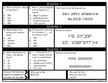Supreme Court Reading Comprehension and Puzzle Escape Room - Judicial Branch - Image 3