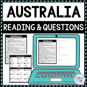 Australia DIGITAL Reading Passage & Questions Self Grading