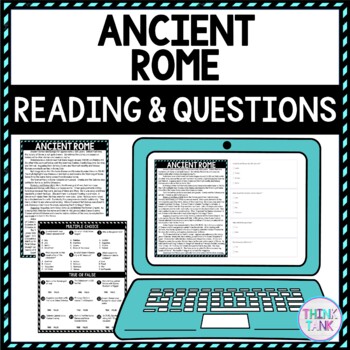 Ancient Rome DIGITAL Reading Passage & Questions Self Grading