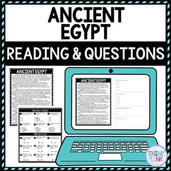 Ancient Egypt DIGITAL Reading Passage & Questions Self Grading
