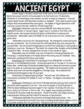 Ancient Egypt DIGITAL Reading Passage & Questions Self Grading - Image 2