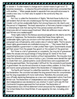Declaration of Independence DIGITAL Reading Passage & Questions Self Grading - Image 3