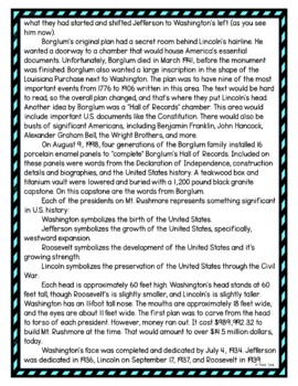 Mount Rushmore DIGITAL Reading Passage & Questions Self Grading - Image 3