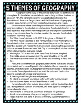 5 Themes of Geography DIGITAL Reading Passage & Questions Self Grading - Image 2