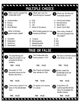 Intolerable Acts DIGITAL Reading Passage & Questions Self Grading - Image 4