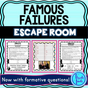 Famous Failures #2 ESCAPE ROOM - Growth Mindset - Back to School