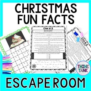 Christmas ESCAPE ROOM - Holiday Activity - Reading Comprehension