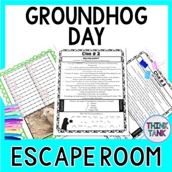 Groundhog Day ESCAPE ROOM - Reading Comprehension - February Activity