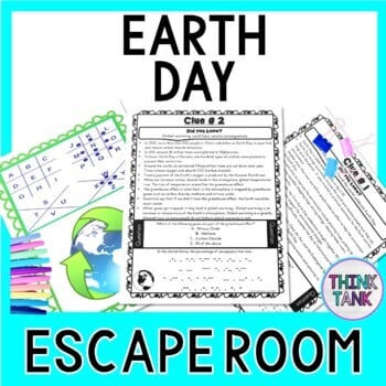 Earth Day ESCAPE ROOM - Reading Passages - April Activity - Recycling