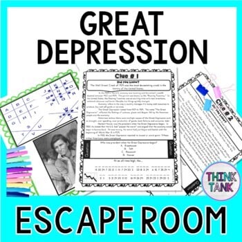 Great Depression ESCAPE ROOM: Dust Bowl, Roaring Twenties, Stock Market