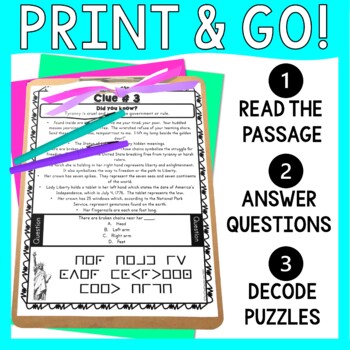 Statue of Liberty ESCAPE ROOM - Reading Comprehension - World Landmarks - Image 2