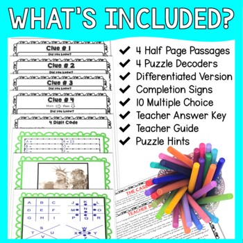 Statue of Liberty ESCAPE ROOM - Reading Comprehension - World Landmarks - Image 3