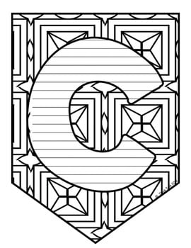 Letter Pennants - Doodle - Coloring - Displays - Image 2