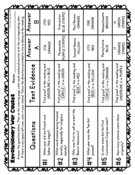 Revolutionary War Color by Number : American Revolution Activity - Image 3