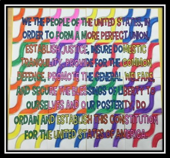 Preamble Scramble Collaborative Poster! Team Work Activity - U.S Constitution - Image 4