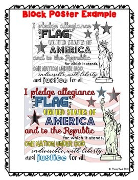 Pledge of Allegiance Collaborative Poster - Back to School - Bulletin Board - Image 2