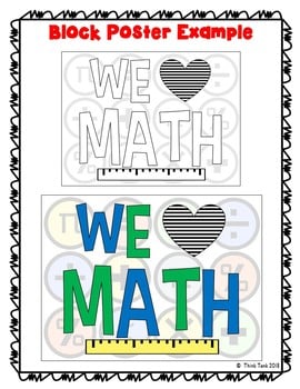 Math Collaborative Poster - Team Work - We Love Math - Bulletin Board Idea - Image 2