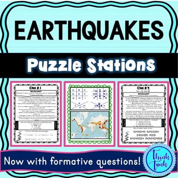 Earthquakes PUZZLE STATIONS - Reading Comprehension - Earth Science