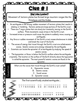 Earthquakes PUZZLE STATIONS - Reading Comprehension - Earth Science - Image 2