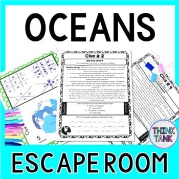 Oceans ESCAPE ROOM! Reading Comprehension - World Geography Activity