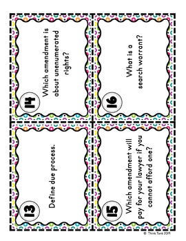 Bill of Rights Scavenger Hunt - Task Cards - Constitution Reading Comprehension - Image 2