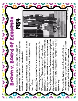 Landmark Supreme Court Cases Scavenger Hunt - Reading Comprehension - Image 2