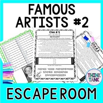 Famous Artists ESCAPE ROOM #2: Michelangelo, Degas, Dali, Warhol - Print & Go!