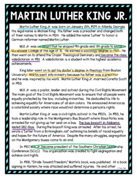 Martin Luther King Jr. Color by Number, Reading Passage and Text Marking - MLK - Image 4