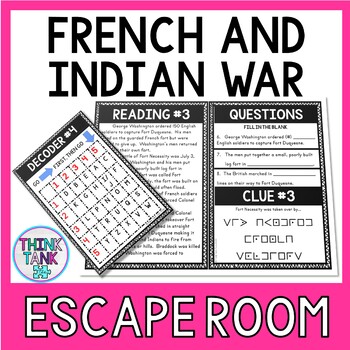 French and Indian War Escape Room Activity