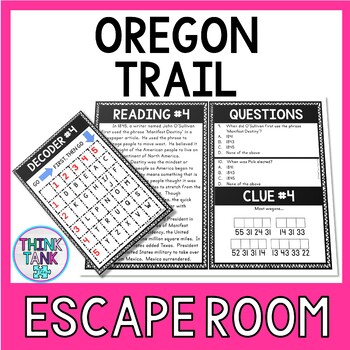 Oregon Trail Escape Room Activity