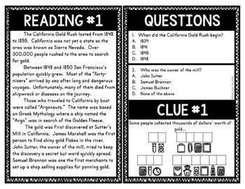 California Gold Rush Escape Room Activity - Image 3