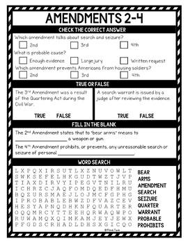 Bill of Rights Reading Passages, Questions and Text Marking + Word Search - Image 3