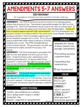 Bill of Rights Reading Passages, Questions and Text Marking + Word Search - Image 4