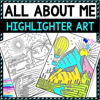 Back to School - All About Me Activity - Highlight of Me - Highlighter Art
