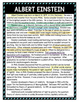 Albert Einstein Color by Number, Reading Passage and Text Marking - Image 2