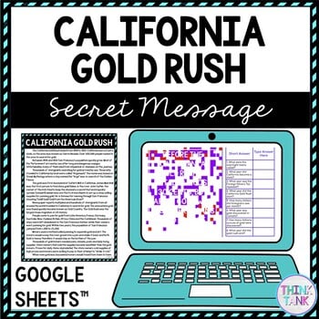 California Gold Rush Secret Message Activity for Google Sheets™