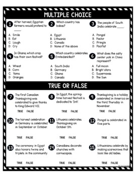 Thanksgiving Around the World DIGITAL Reading Passage & Questions - Self Grading - Image 3