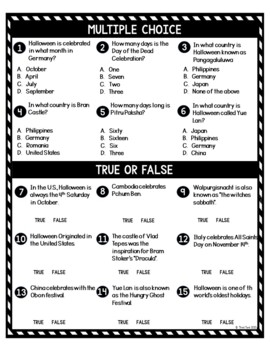 Halloween Around the World DIGITAL Reading Passage & Questions - Self Grading - Image 3