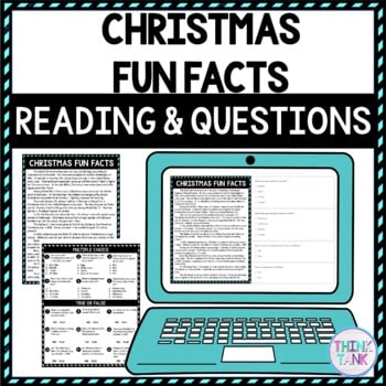 Christmas Fun Facts DIGITAL Reading Passage & Questions - Self Grading