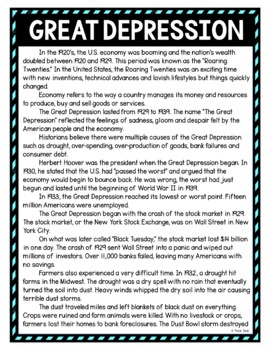 Great Depression DIGITAL Reading Passage and Questions - Self Grading - Image 2