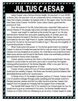 Julius Caesar DIGITAL Reading Passage and Questions - Self Grading - Image 2