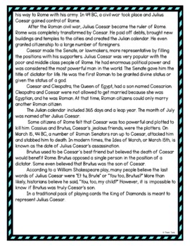 Julius Caesar DIGITAL Reading Passage and Questions - Self Grading - Image 4