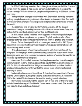 Industrial Revolution DIGITAL Reading Passage and Questions - Self Grading - Image 4