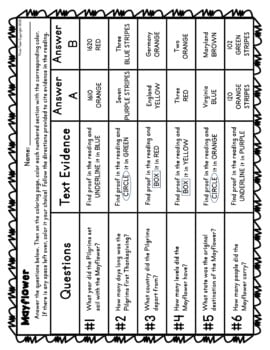Mayflower Color by Number, Reading Passage and Text Marking - Image 3