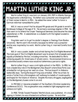 Martin Luther King Jr. DIGITAL Reading Passage and Questions - Self Grading - Image 2