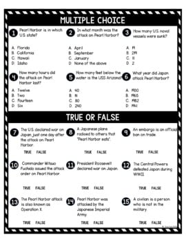 Pearl Harbor DIGITAL Reading Passage and Questions - Self Grading - Image 3