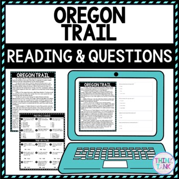 Oregon Trail DIGITAL Reading Passage and Questions - Self Grading